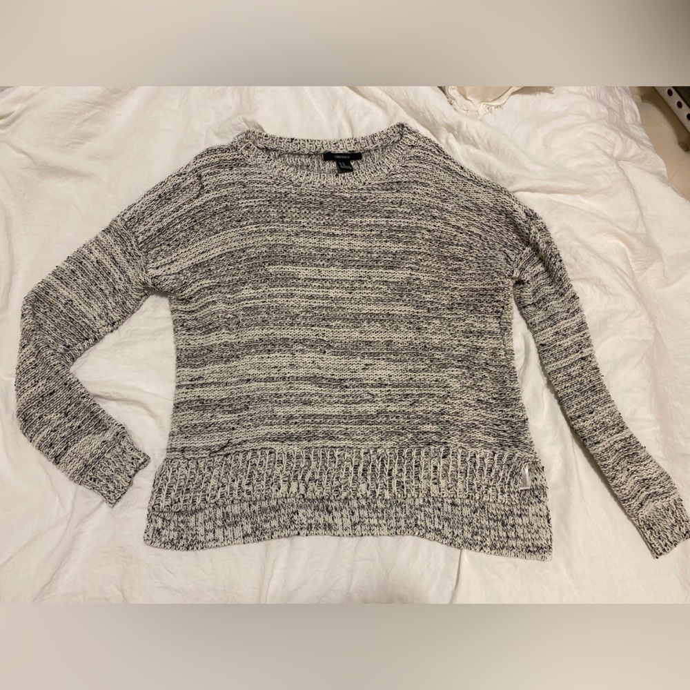 Black and white knit sweater